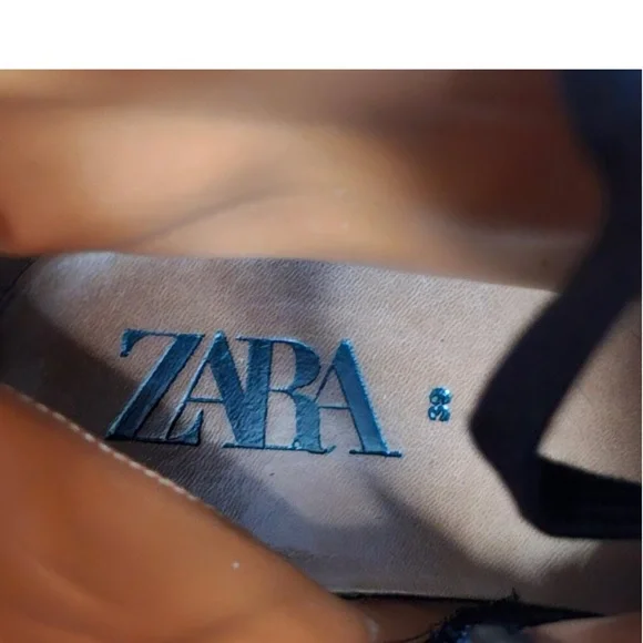 Zara Black Combat Boots with Silver Chains - Picture 6 of 6